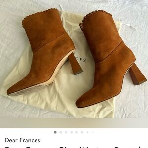 Dear Frances Cher Western Boots | Suede | Size 38